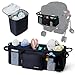 VMEECARL Double Stroller Organizer with 2 Insulated Cup Holders for Bob Duallie Baby Jogger City Mini GT2 Baby Stroller Accessories with Cooler Bottle Bag Parent Console Jogging Stroller Organizer
