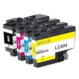 LEDES LC404XL Ink Cartridges 4-Pack High Yield, Compatible for Brother Printer LC404 LC-404, Replacement for MFC-J1205W MFC-J1215W MFC-J1205W XL Printer, Black Cyan Magenta Yellow, 800 Pages