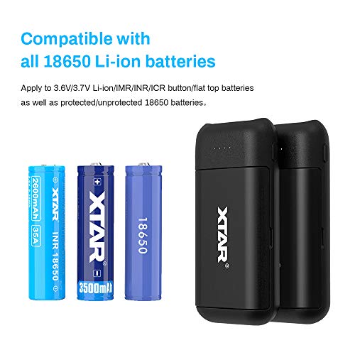 Speedy 18650 Battery Charger Xtar Pb2C Usb Output Function, Portable Li-Ion 18650 Battery Charger Box W/Usb Port And Led Display For All 18650 Batteries（Batteries Not Included) #TOP1