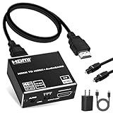 HDMI ARC to Optical Audio Adapter, NEWCARE 4K@60Hz H DMI Audio Splitter Converter, HDMI to Optical Toslink SPDIF+3.5mm Jack AUX Audio Out, Metal HDMI Audio Extractor Support Blue-Ray Play Soundbar