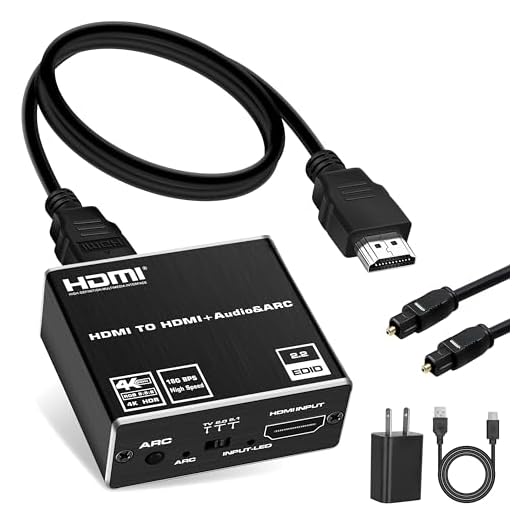 NEWCARE 4K@60HZ HDMI 2.0b Audio Extractor, HDMI Audio Converter Adapter,HDMI to HDMI + Optical Toslink SPDIF + 3.5mm AUX Stereo Audio Out, Support HDMI 2.0b, HDCP 2.2, RGB 4:4:4 (Metal Black)