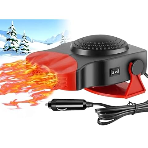 Car Heater, 12V 150W Fast Heating Defrost Defogger That Plugs into Cigarette Lighter, 2 in 1 Cooling & Heating Car Heater Cover