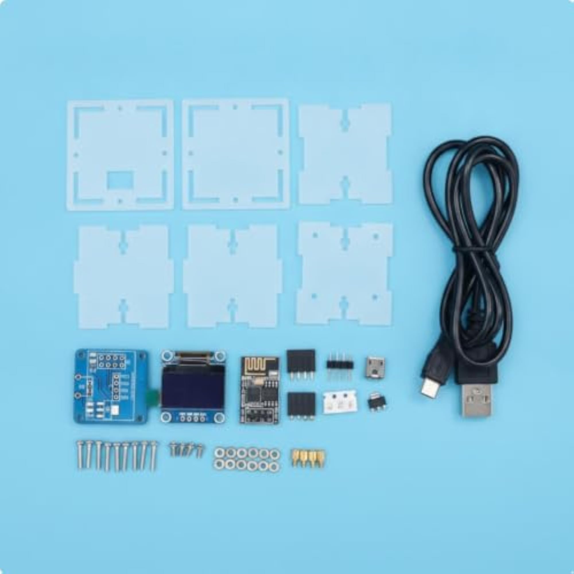 ESP8266 Clock Temperature and Humidity Display Mini Weather Clock Kit
