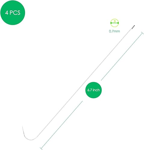 Miniatura 5 de Xmada Paquete de 4 agujas de cuentas estilo clip, 6.7 pulgadas, 0.028 in de diámetro, eficientes y resistentes para la fabricación de joyas (4