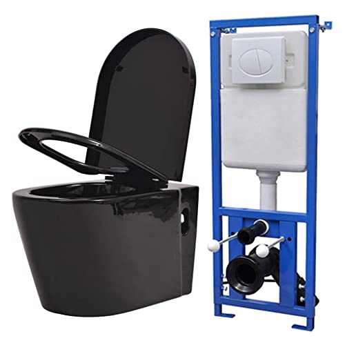 WC Sospeso in Ceramica Nera