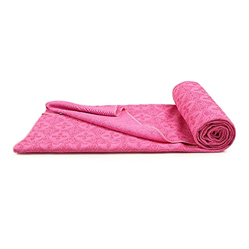 Morbuy Mikrofaser Hot Yoga Handtuch, Yoga Mat 183x63cm rutschfest Fitnesstuch Weich Atmungsaktiv Antirutsch Yogatuch Gilt für Fitness Ausbildung (183x63cm,Rosarot)