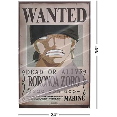 One Piece - Anime TV Show Poster Set (Wanted: Monkey D. Luffy & Roronoa Zoro) (Size: 24 x 36 each) (Laminated Posters)