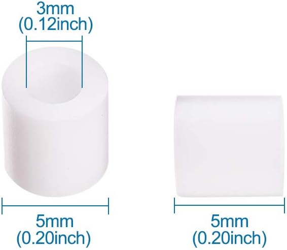 1000Pcs White 5mm PE Fuse Beads Refill Melty Tube Beads Small DIY Beads for 2D Artwork Craft Jewelry Making