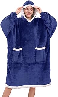TOMEEK Oversized Blanket Hoodie ,Wearable Blanket Warm Hoodie Blanket Women Comfortable Sherpa Sweatshirt Hoody Cosy With 2 Pockets Hooded Giant for Girl Men Adults Boys