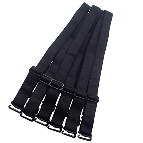 DoHope Bra Straps Replacement Adjustable 12mm 15mm 18mm 20mm Width Black White Beige (15mm Black, 3 Pairs/Pack)