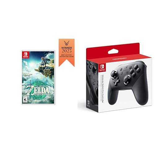 The Legend of Zelda: Tears of the Kingdom (US Version) + Nintendo Switch Pro Controller Bundle for Nintendo Switch