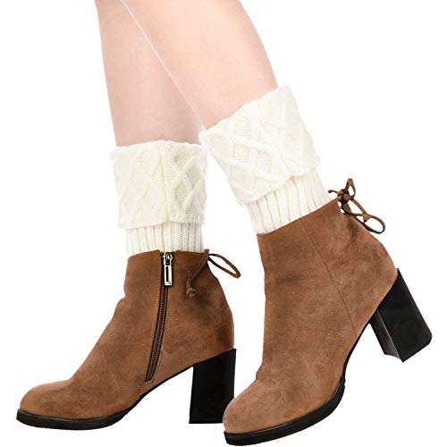 Pangda 6 Pairs Womens Boot Socks Short Leg Warmers Winter Crochet Knitted Leg Warmers Socks Assorted Color4