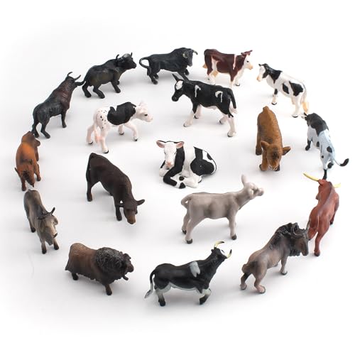 LC JoyCre 18Pcs Mini Cow Figurines