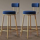 ♥ 【Paire de tabourets de bar en velours】 Fabriqué avec un tissu en velours de haute qualité et des jambes métalliques, une construction de châssis robuste, une norme ergonomique, un siège rembourré et un dos, des pieds anti-rayures.