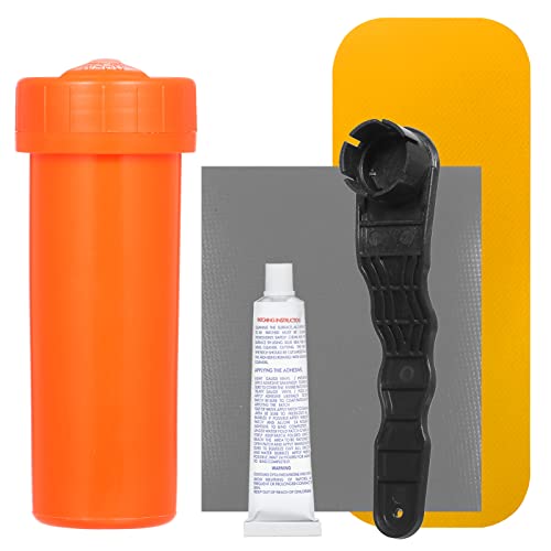 lifcasual Kit de reparo SUP com remendos de PVC tubo de armazenamento de chave de cola para prancha