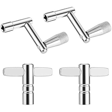Drum Keys 4 Pack Universal 2 Drum Tuning Key & 2 Continuous Motion Speed Key for Drummers Percussion Hardware Tool Cover