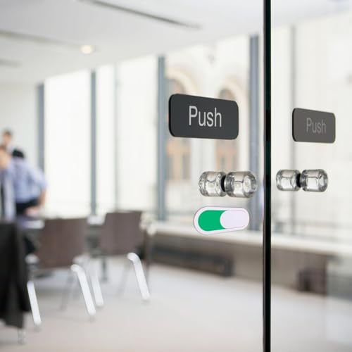 Image of Privacy Sign, Vacant Occupied Door Sign Adhesive Version Word Free Sliding Door Panel Please Knock for Office, Conference, Toilet, Hospital, Busy Light