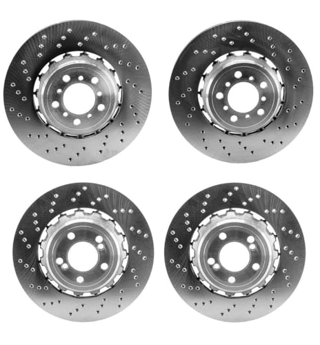 SHW OEM Front & Rear Drilled Brake Disc Rotors Kit For BMW F80 M3 F82 F83 F87 M2