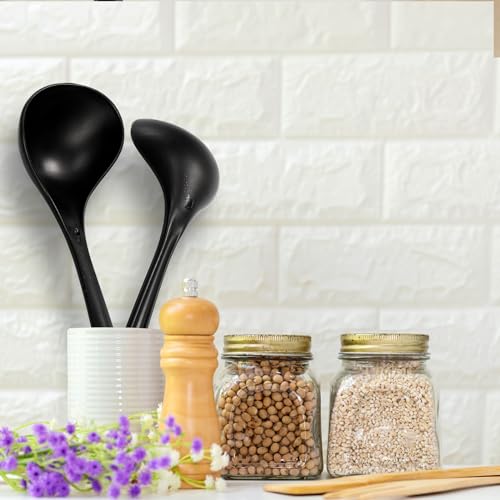 Acshio 40 Pack Plastic Ladle Spoons, 9 Inch Cooking Ladle with Long Handle, Heat Resistant Cooking and Serving Spoon for Soup, Sauce, Chili, Salad Canning Pouring