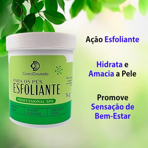Creme Esfoliante Para os Pés Corpo Dourado Com Argila Verde Hidrata Amacia Ativa a Circulação Sensaç