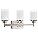 Revel Windsor 22" 3-Light Modern Vanity/Bathroom Light, Brushed Nickel finish & Frosted Linen Glass Shades
