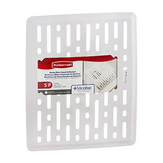 Rubbermaid 1G1706WHT Enhanced Microbal Sink Mat, Small, White