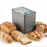 THYXGS 2-Pfund-Brotbackautomat, Programmierbar, Edelstahl, 25 Intelligente Programme & Individuelle Einstellungen, Warmhaltefunktion Für 1 Stunde, Für Glutenfreies Brot, Sauerteigbrot Und Pizzateig