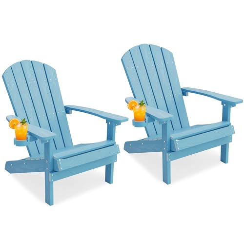 YEFU Adirondack Chairs Set of 2 Plastic Weather Resistant, Outdoor