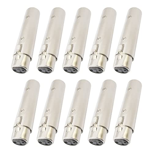 Image of MX 3 Pin XLR Microphone pin Pure Copper Nickel Plated for High Conductivity microphone (3 Pin Female XLR connector, Pack of 10, Female Connector)