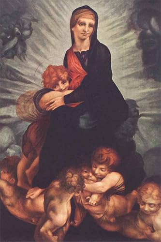 Póster de lienzo Dama col Bambino para decorar salones elegantes y dormitorios modernos 60x90