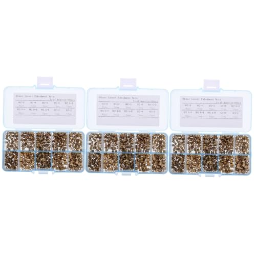 PRETYZOOM 3sets Long-Lasting Brass Inserts Nuts Thread Nut Rivet for Easy Installation 500pcs*3