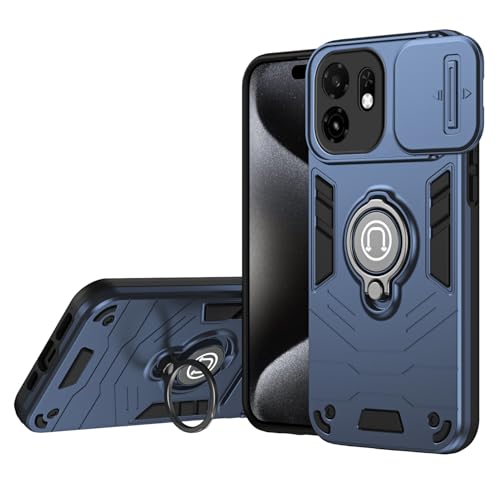 Compatible with Infinix itel A100C Case with Kickstand & Slide Camera Cover, Shockproof Military-Grade Rugged Protective Compati