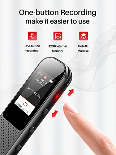 Donest, 32Gb Digital Voice Recorder, Voice Activated Recorder Built In Speaker With Mp3 Player, Noise Reduction Rechargeable Stereo Hd Recording Voice For Lecture Interview Meeting., K9 1 #TOP1