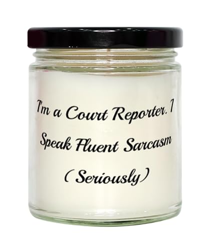 Unique Court Reporter Gifts, I'm a Court Reporter. I Speak Fluent, Birthday Gifts, Scent Candle for Court Reporter from Friends, Funny Court Reporter Gifts, Gifts for Court Reporters, Court Reporter