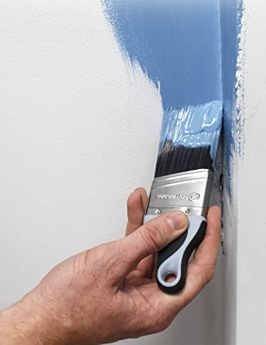ROLLINGDOG 2PC Small Angled Paint Brush Set - 50mm (2) Cutting In Paint Brush and Pointed Round Paint Brush,for wall ceiling edge corner detail painting
