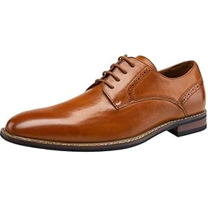 Jousen Men's Dress Cap Toe Shoes Wingtip Brogue Oxfords for Men Business Formal Derby Shoes