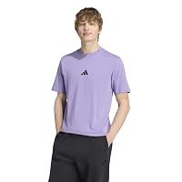 adidas Uomo Essentials Small Logo Single Jersey Shirt, Magic Lilac/Black