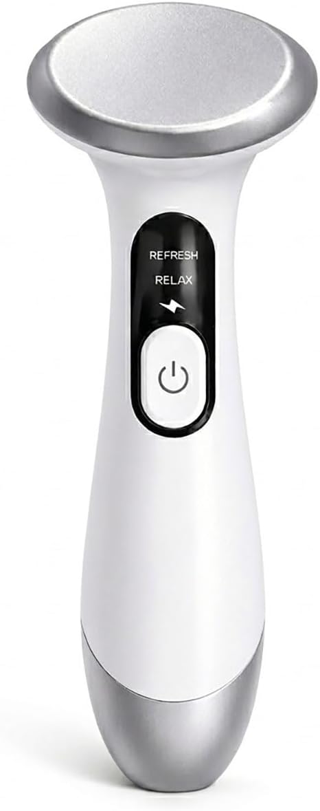 3-in-1 Eye Therapy Device with Heat and Cooling and Vibration, Heated Eye Wand for Dry Eyes, Eyes Puffiness, Eyes Massager for Strain Relief, Dark Circles, Depuffing Wand for Skin Radiance (White)