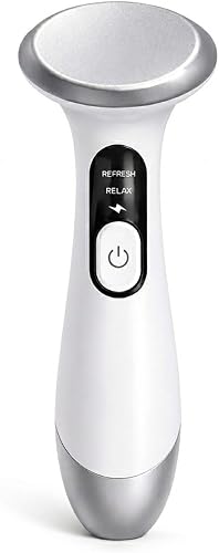 3-in-1 Eye Therapy Device with Heat and Cooling and Vibration, Heated Eye Wand for Dry Eyes, Eyes Puffiness, Eyes Massager for Strain Relief, Dark Circles, Depuffing Wand for Skin Radiance (White)