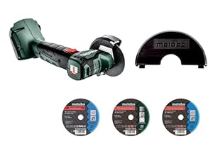 metabo Akku-Winkelschleifer CC 18 LTX BL - 18V, 76 mm, 20.000 U/min - Brushlessmotor, leicht, für Metall Holz Fliesen Kunststoff, inkl. Trennscheiben & Zubehör - Ideal für präzises Trennen & Schleifen