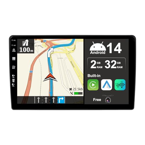 SXAUTO Android 14 IPS Autoradio para Ford Transit 350 (2002-2021) Sat Navi - 2G+32G - Inalámbrica CarPlay + Android Auto - Cámara Trasera - 10.1 Pulgada 2 DIN - Dab 4G Dual-Band WLAN Volante DSP