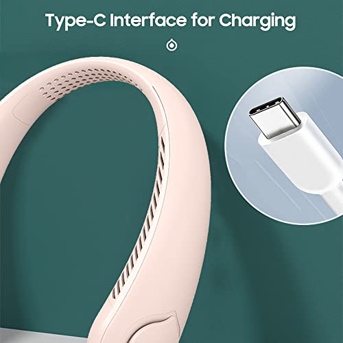 Ventilador de pescoço portátil Ventilador de cabeça de resfriamento wearable sem lâmina 3 velocidade