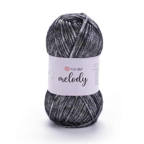 Image of YarnArt Melody Variegated Chainette - Metallic Sheen Fiber for Knitting, Crochet & Embroidery, 100g (3.5 oz) Skein, 230m (251 yd), Premium Blend of 70% Polyamide 21% Acrylic 9% Wool (887)