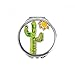 Hand-painted Cactus Mexico Culture Element Hand Compact Mirror Round Portable Pocket Glass