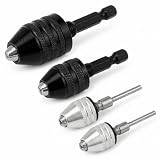 1. Ensemble de mandrins de perçage polyvalent composé de 4 mandrins sans clé d'une gamme de tailles de 0.3 mm à 6.5 mm, idéal pour divers travaux de perçage.