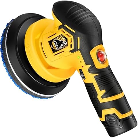 Cordless Car Buffer Polisher, 6 inch Cordless Polisher with 2pcs 12V 2.0Ah Lithium Rechargeable Battery, 5000RPM, 6 Variable Speed, Buffer Polisher Kit for Car Detailing/Car Scratch Repairing Cover