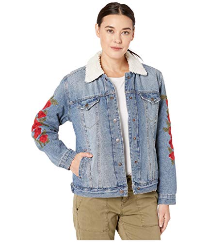 Tribal Denim Jacket w/Embroidery Light Blue MD