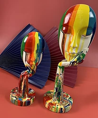 Suruim SJTG-SJT-BR#-HOMEPC-190722-B09FHSR2X5 Luxury Colorful Feminine Decor Modern Sculptures Thinker Statue Abstract Art Home Decor Decorative Living Room Contemporary Center Table Shelf Decor thumb #5