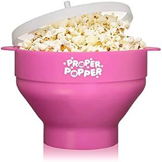 The Original Proper Popper Microwave Popcorn Popper, Silicone Popcorn Maker, Collapsible Bowl BPA