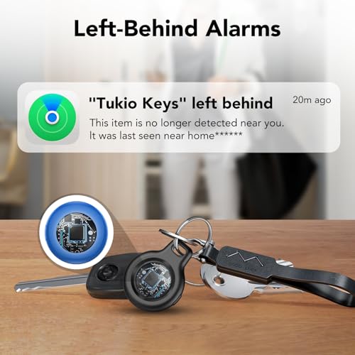 2026 New [Apple MFi Certified] (iOS Only) Tracker Tags-4 Pack, Bluetooth 5.3 GPS Tracker for Apple Find My, Replaceable Battery, 100dB Key Finder and Item Locator for Car, Keys, Luggage, Blue - Thumbnail 5